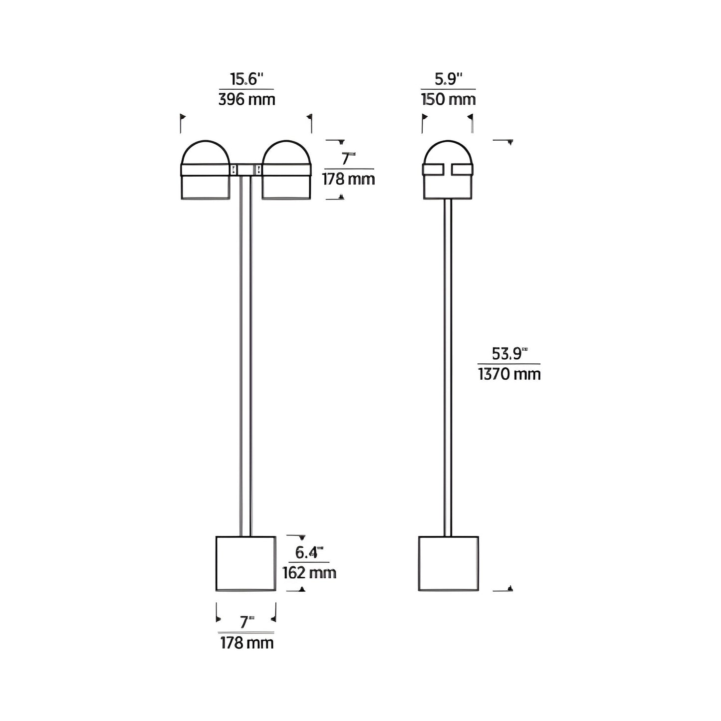 Octavia LED Floor Lamp - line drawing.