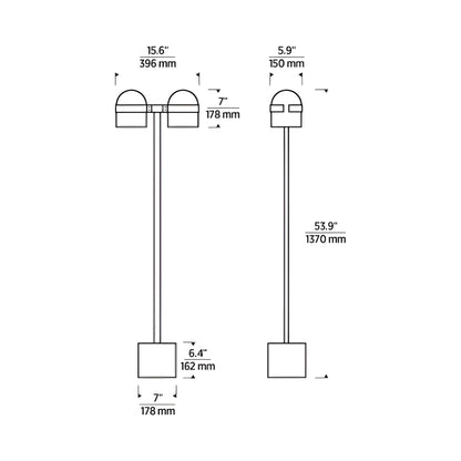 Octavia LED Floor Lamp - line drawing.