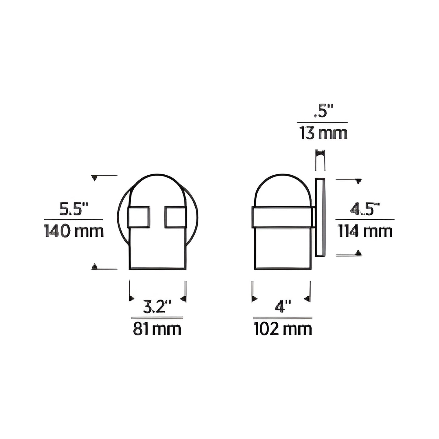 Octavia LED Wall Light - line drawing.
