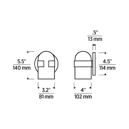Octavia LED Wall Light - line drawing.