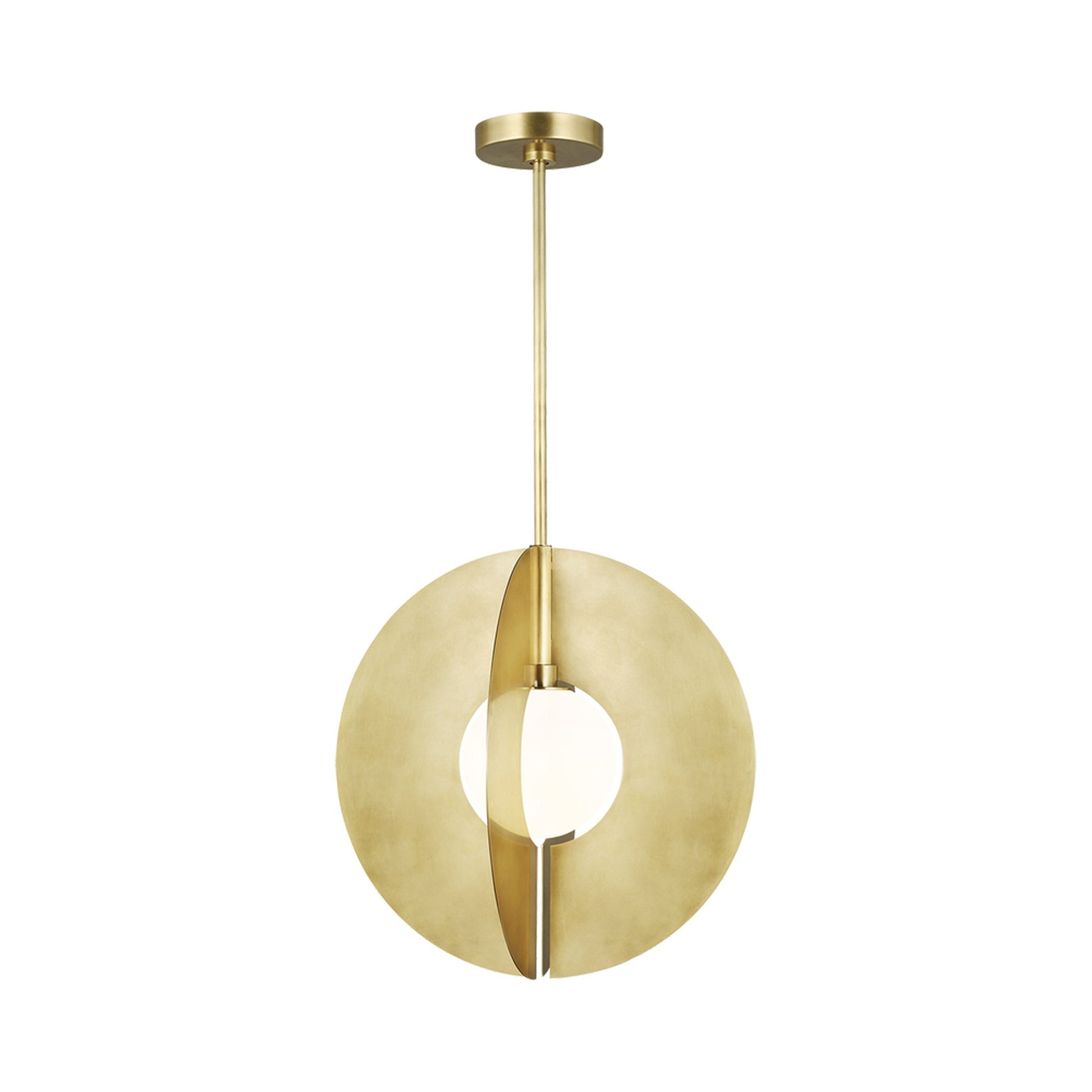 Orbel Round Pendant Light in Natural Brass (22-Inch).