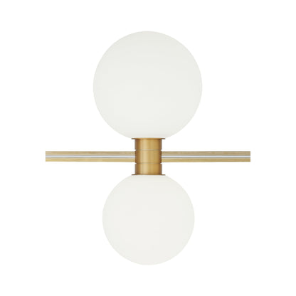 Orbs LED Wall Light in Aged Brass (Vertical).