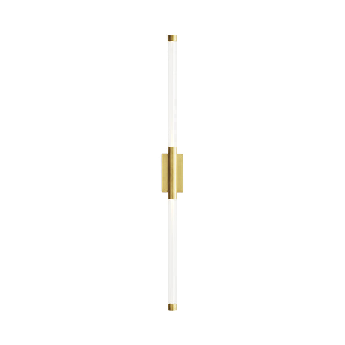 Phobos LED Vanity Wall Light in Natural Brass.