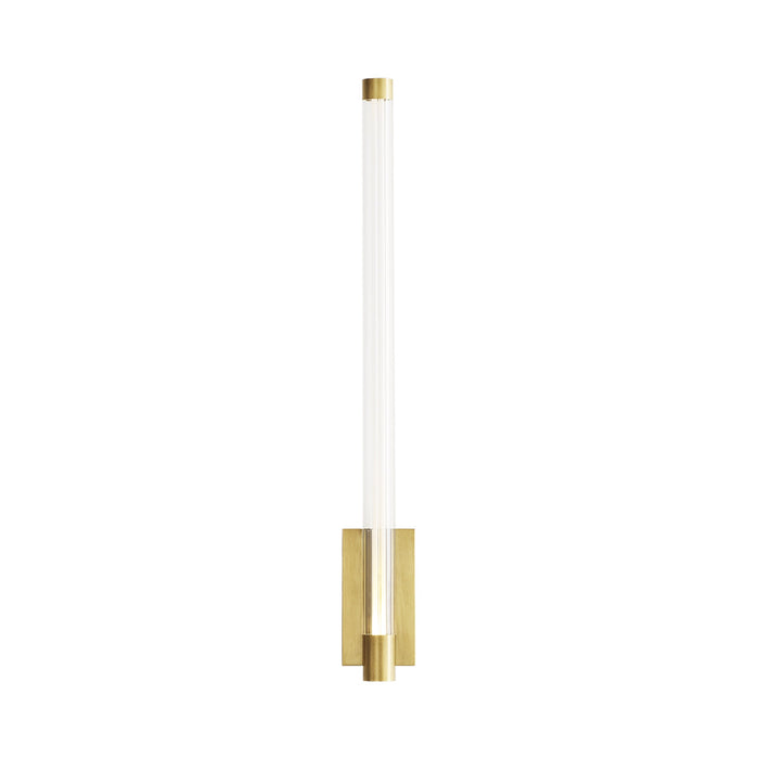 Phobos LED Wall Light in Natural Brass.