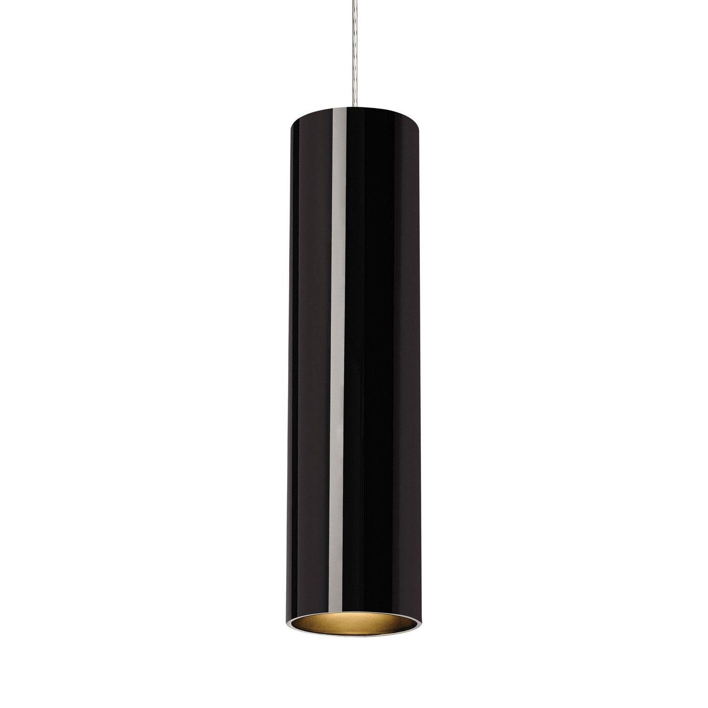 Piper Low Voltage Pendant Light in Black/Satin Nickel.