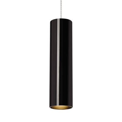 Piper Low Voltage Pendant Light in Black/Satin Nickel.