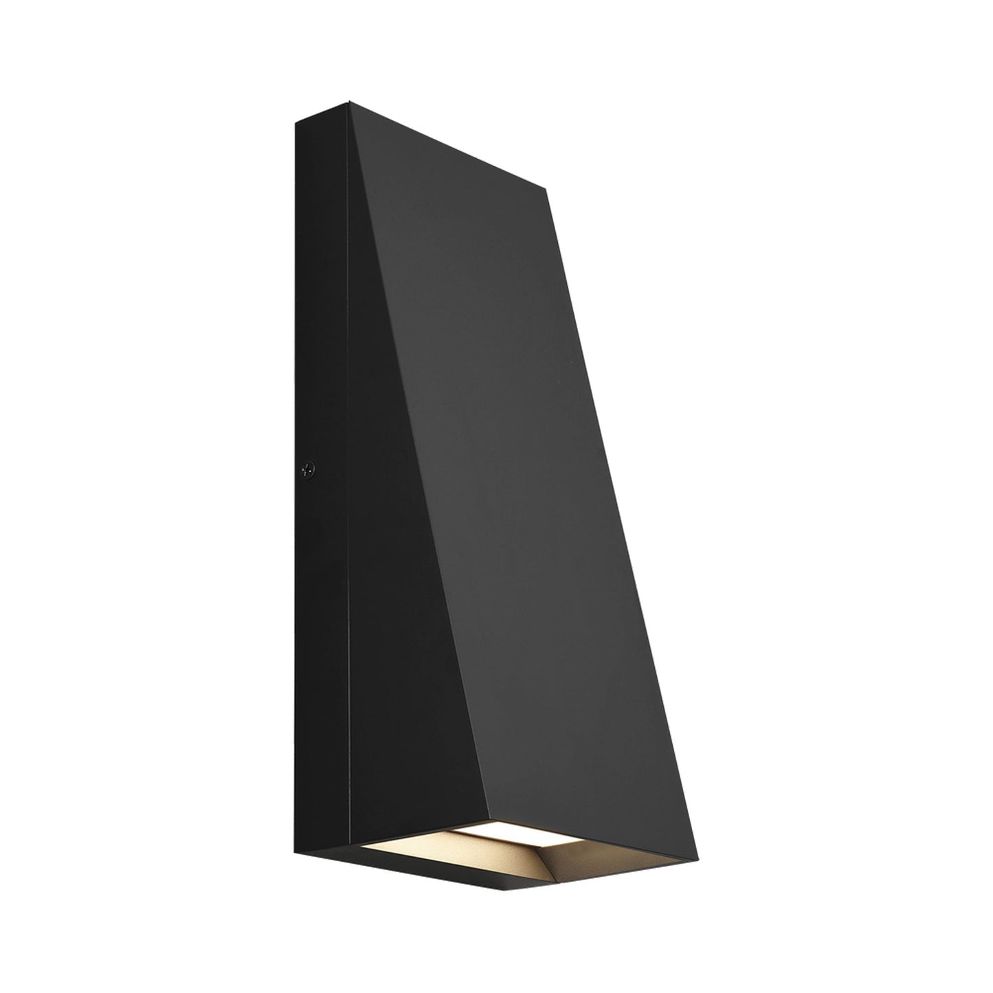 Pitch Single Outdoor LED Wall Light in Black (12-Inch).