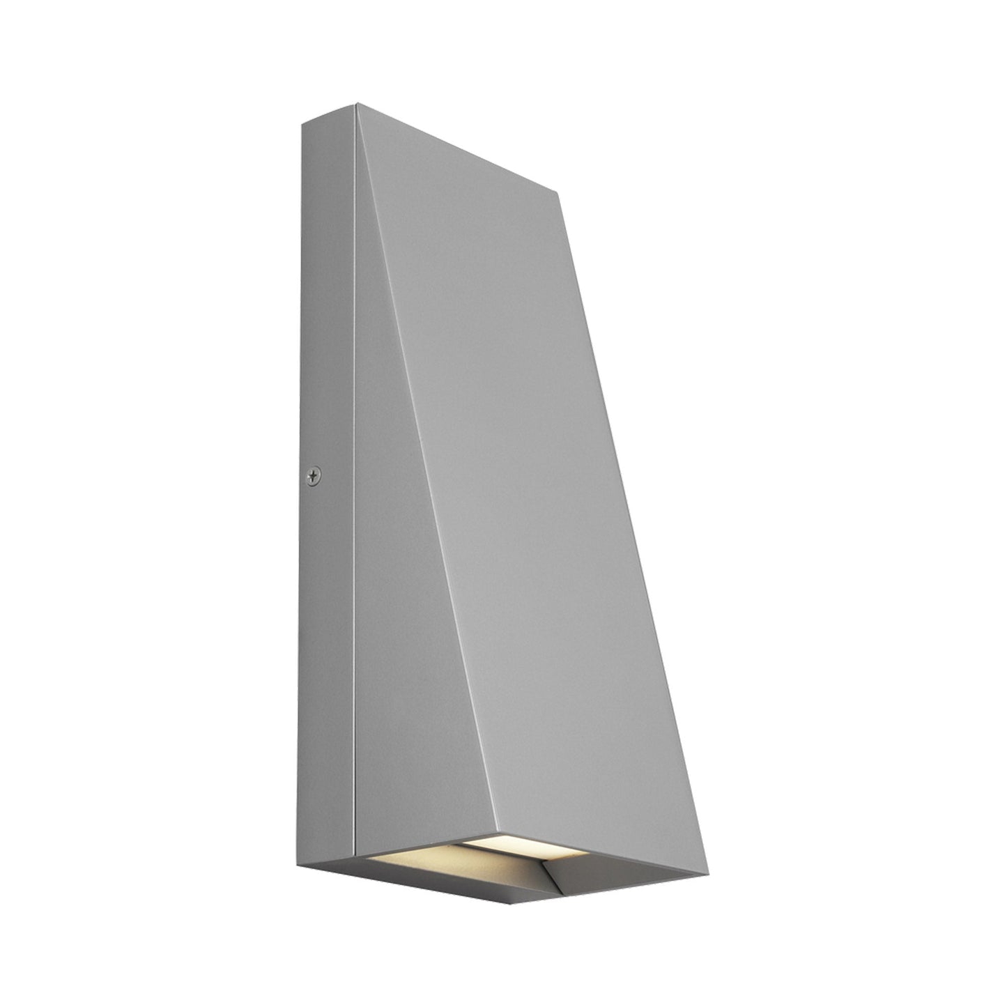 Pitch Single Outdoor LED Wall Light in Silver (12-Inch).