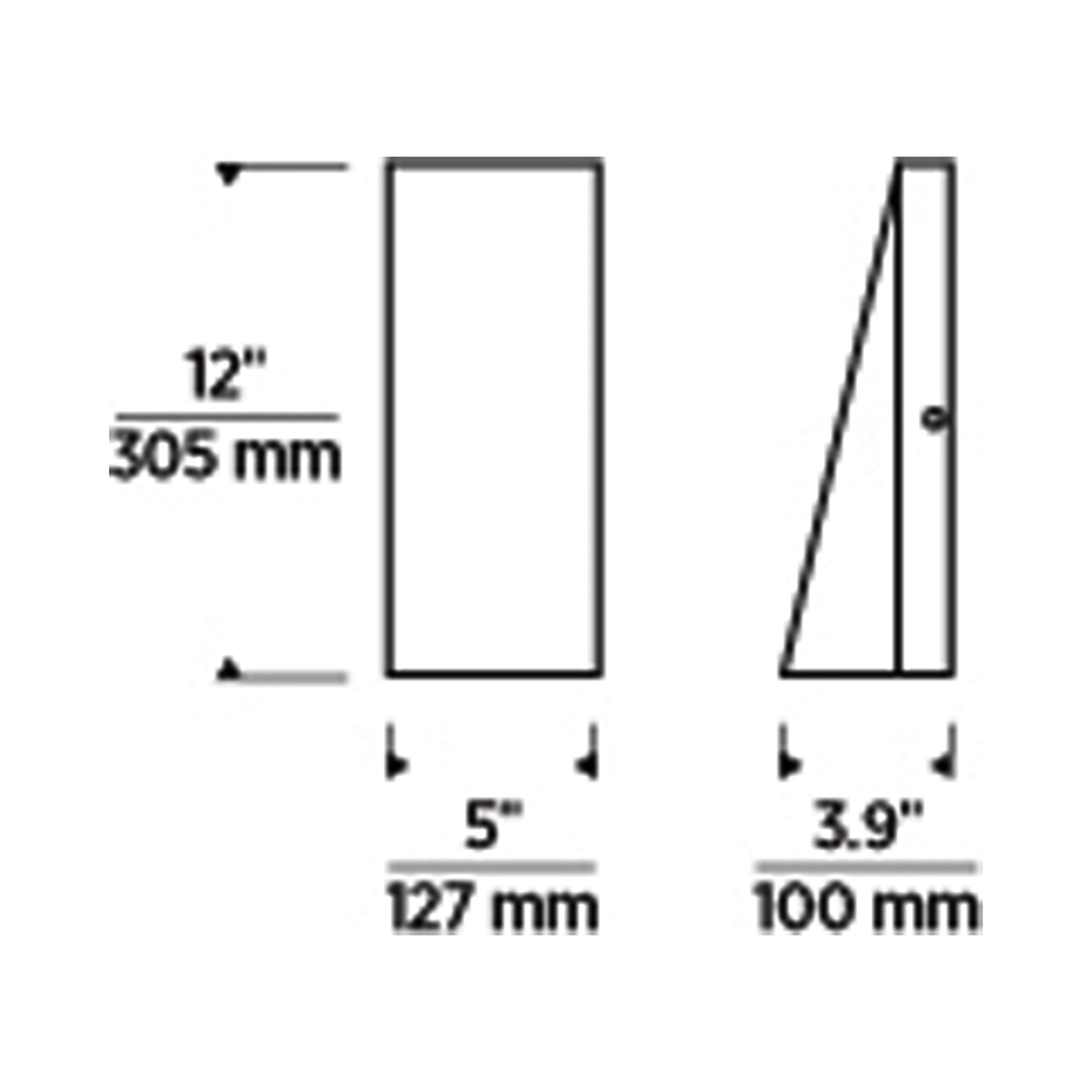 Pitch Single Outdoor LED Wall Light - line drawing.