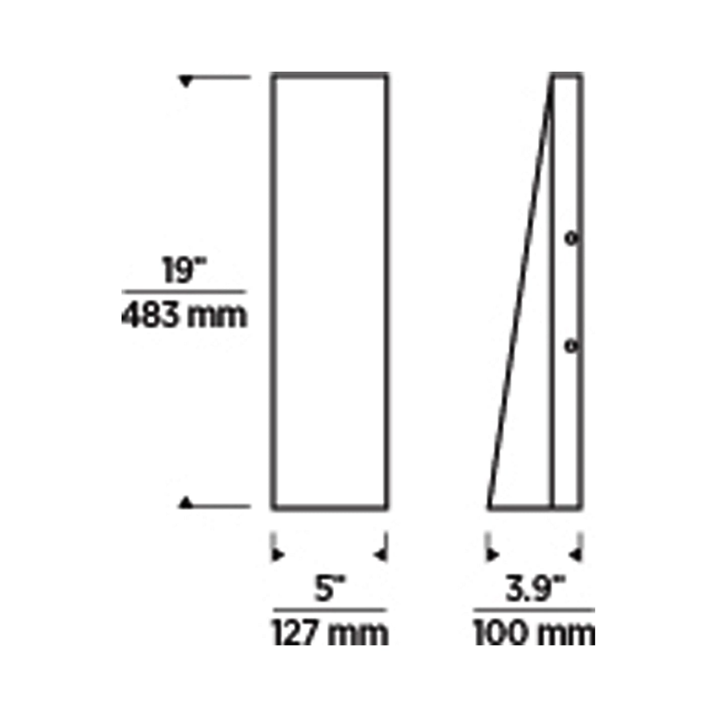 Pitch Single Outdoor LED Wall Light - line drawing.