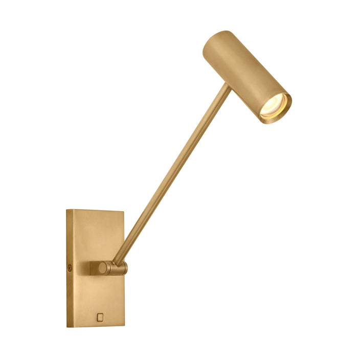 Ponte LED Task Wall Light in Natural Brass (Small).
