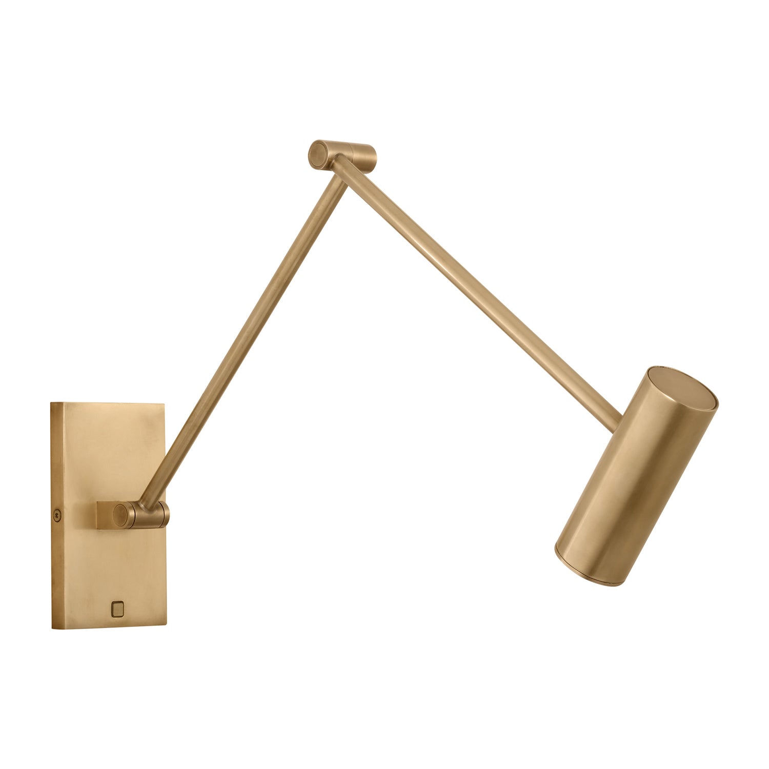 Ponte LED Task Wall Light in Natural Brass (Medium).