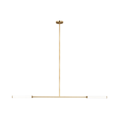 Poza Linear LED Chandelier in Hand-Rubbed Antique Brass.