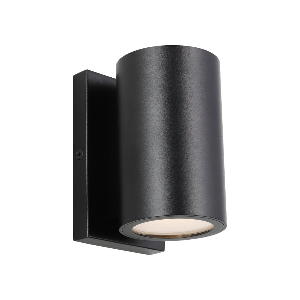 Pressa Outdoor LED Wall Light in Black (Small/Cylindrical).