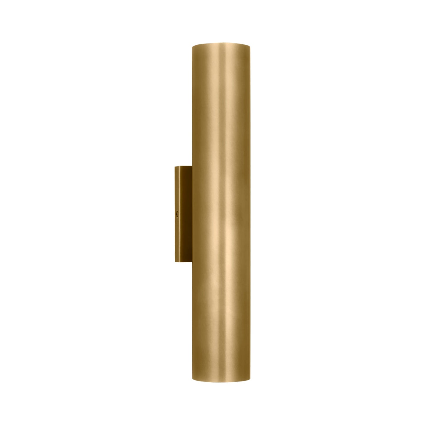Pressa Outdoor LED Wall Light in Natural Brass (Large/Cylindrical).