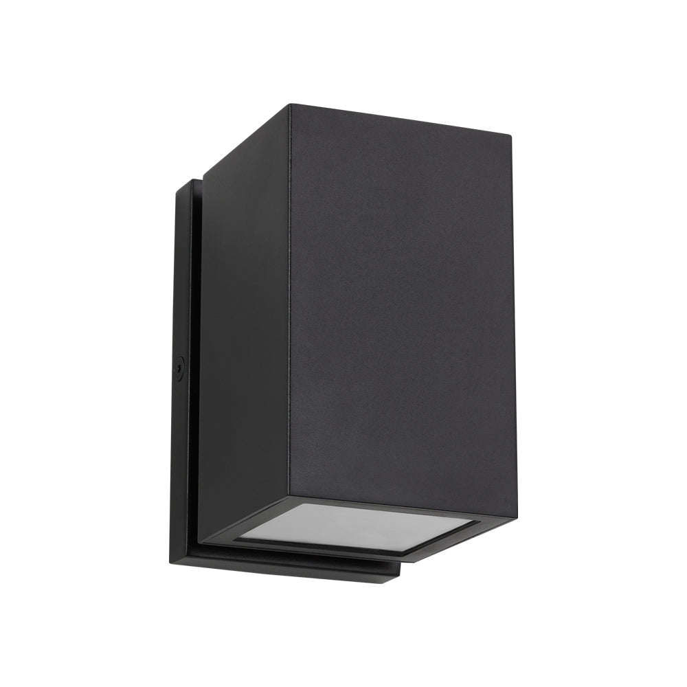 Pressa Outdoor LED Wall Light in Black (Small/Rectangular).