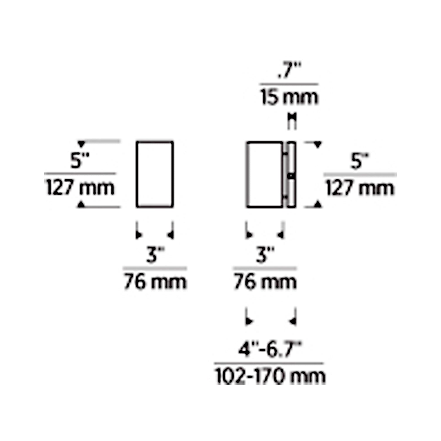 Pressa Outdoor LED Wall Light - line drawing.