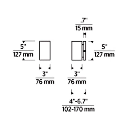 Pressa Outdoor LED Wall Light - line drawing.