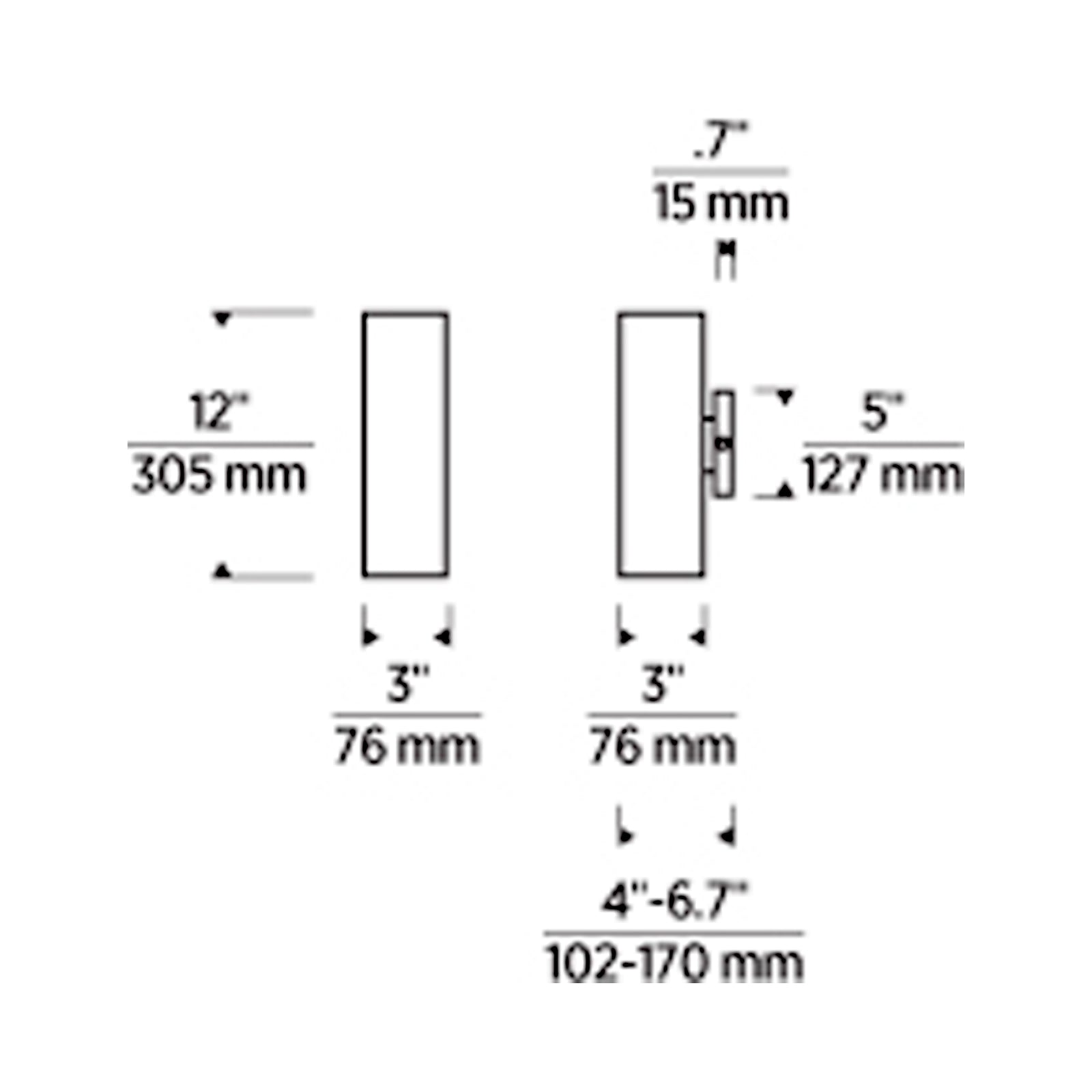 Pressa Outdoor LED Wall Light - line drawing.
