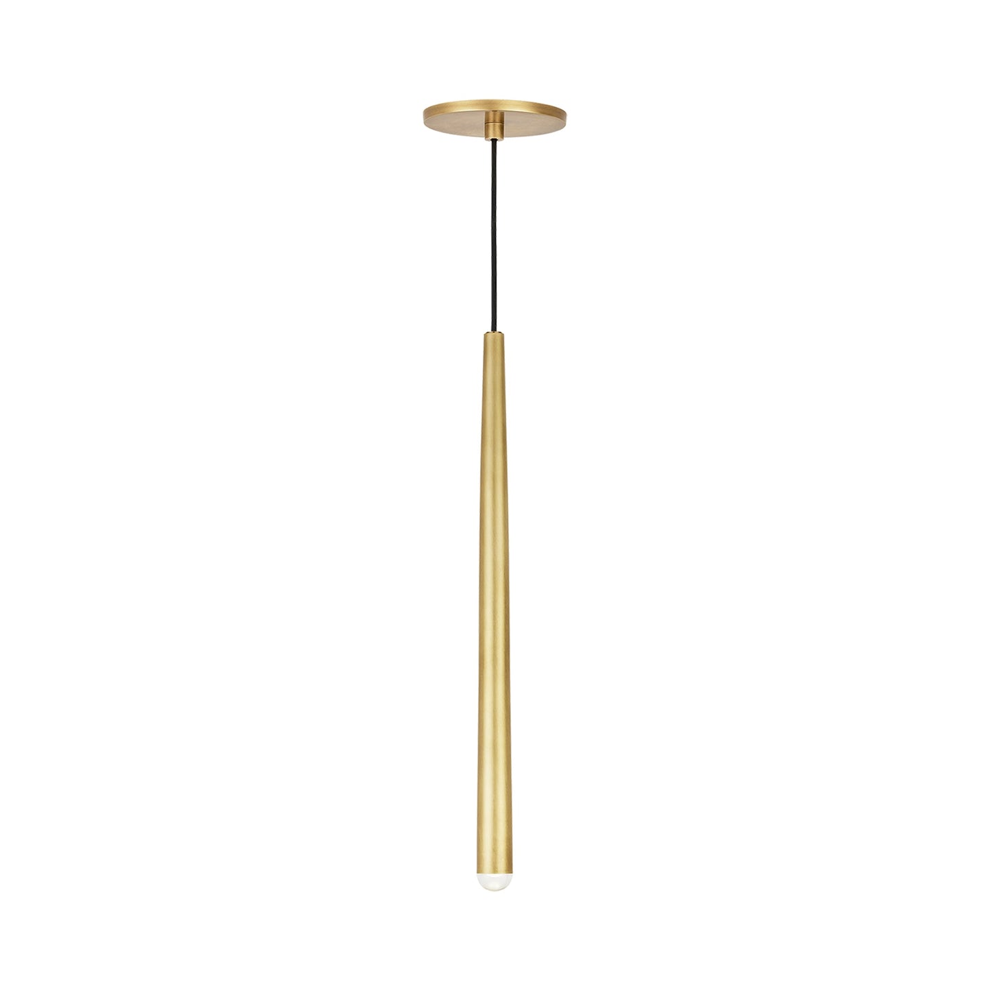 Pylon LED Pendant Light in Natural Brass (Large).