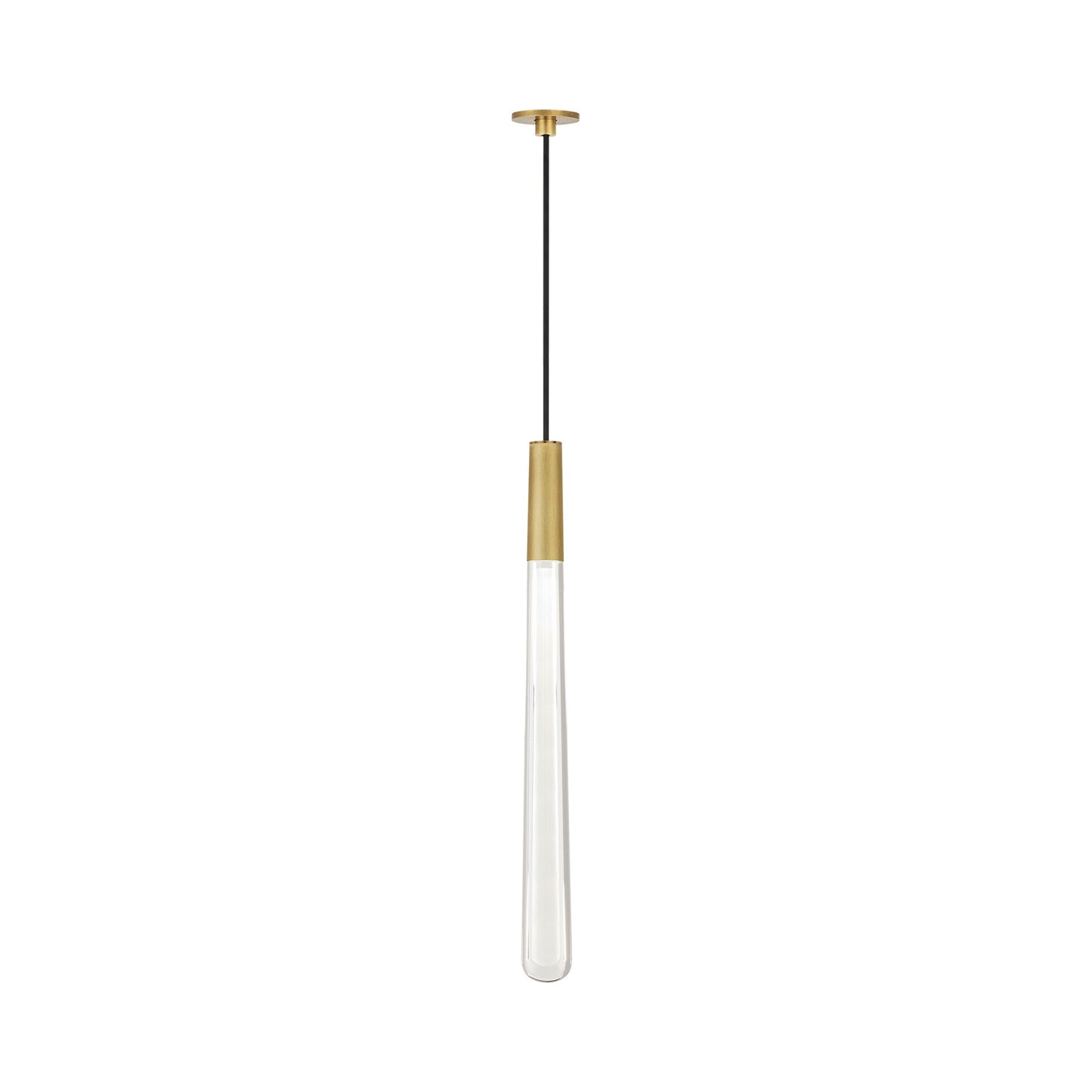 Pylon LED Pendant Light in Natural Brass/Crystal (Small).
