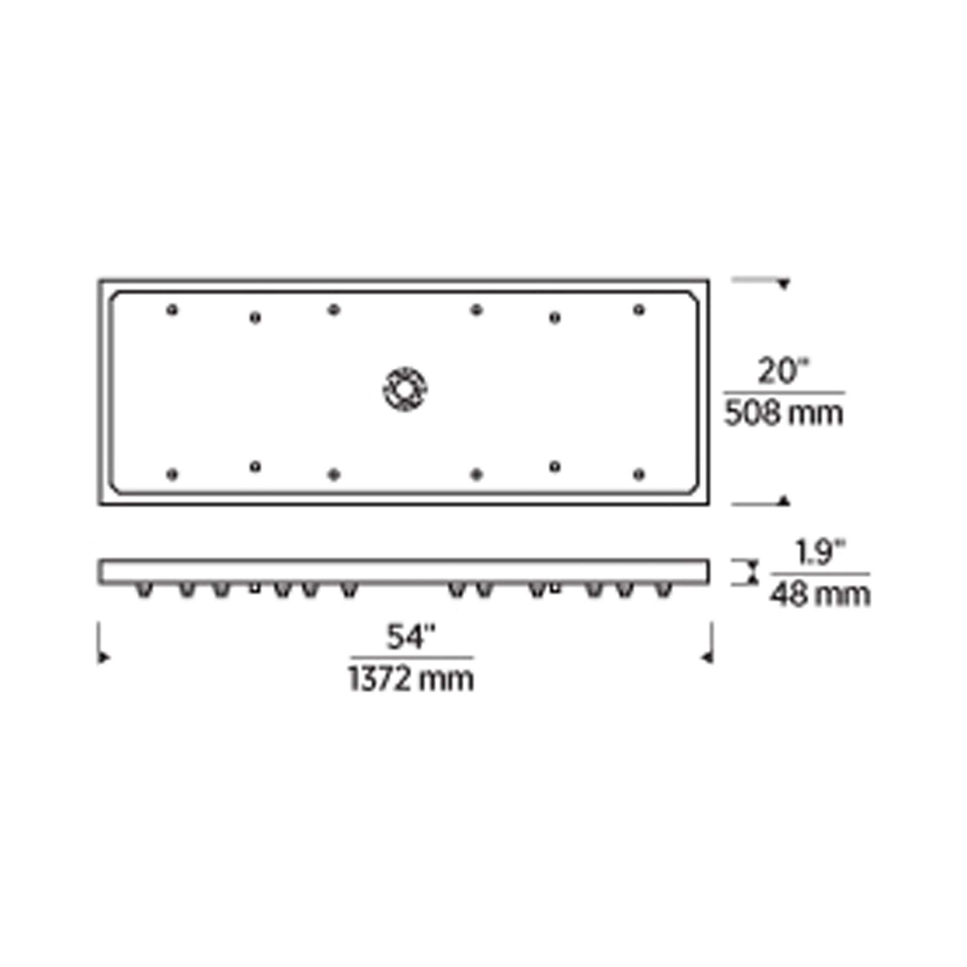 Rectangular Multiport Canopy - line drawing.