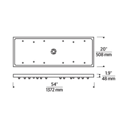 Rectangular Multiport Canopy - line drawing.