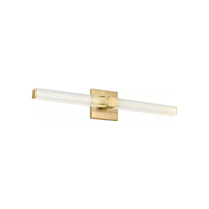 Reiya Square LED Bath Vanity Light in Hand-Rubbed Antique Brass (24-Inch).