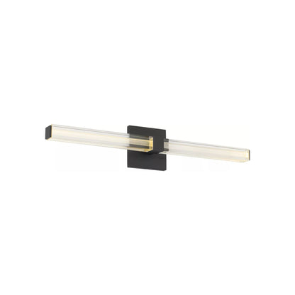 Reiya Square LED Bath Vanity Light in Nightshade Black (24-Inch).