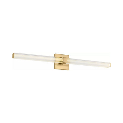 Reiya Square LED Bath Vanity Light in Hand-Rubbed Antique Brass (30-Inch).