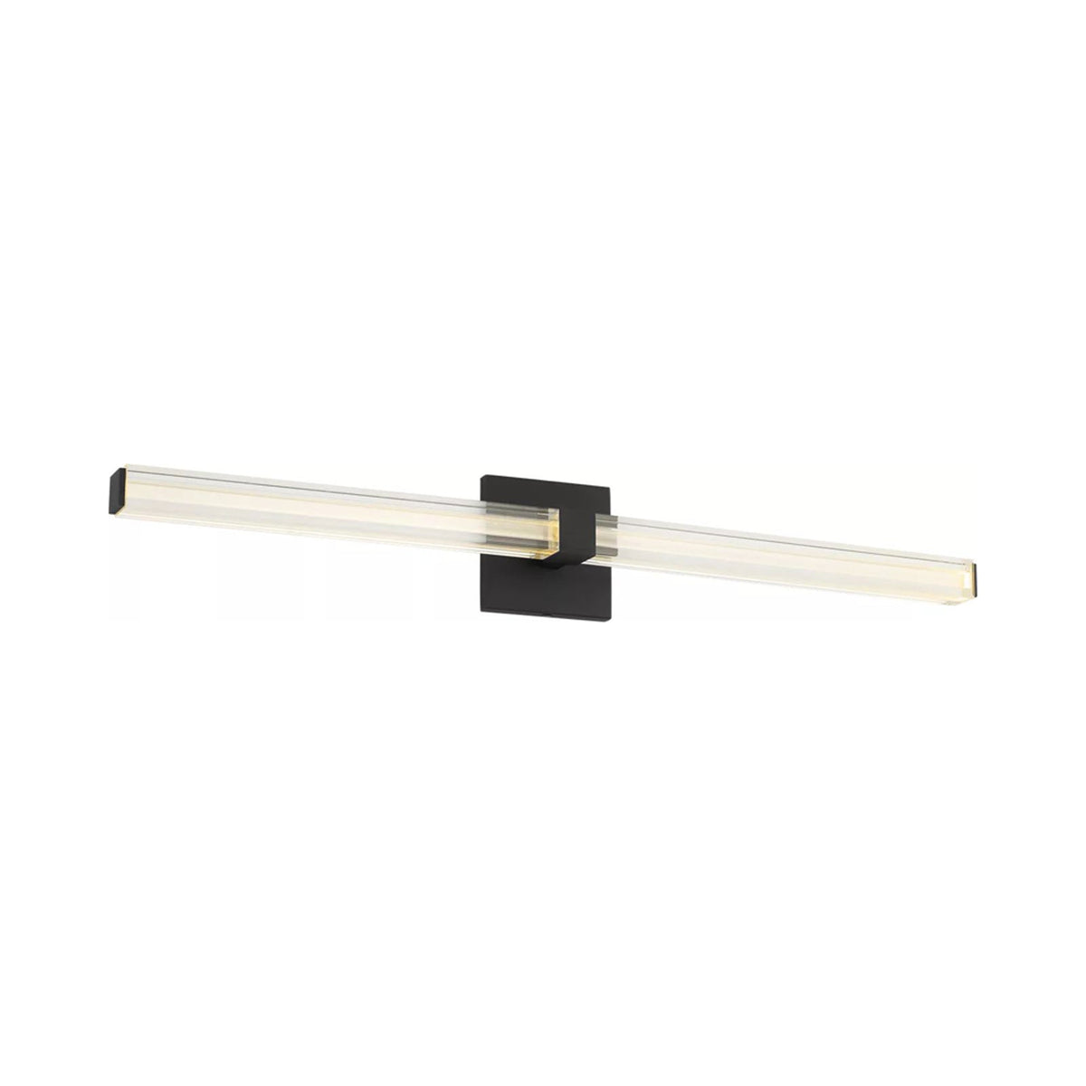 Reiya Square LED Bath Vanity Light in Nightshade Black (30-Inch).