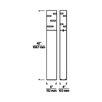 Revel Outdoor LED Bollard - line drawing.