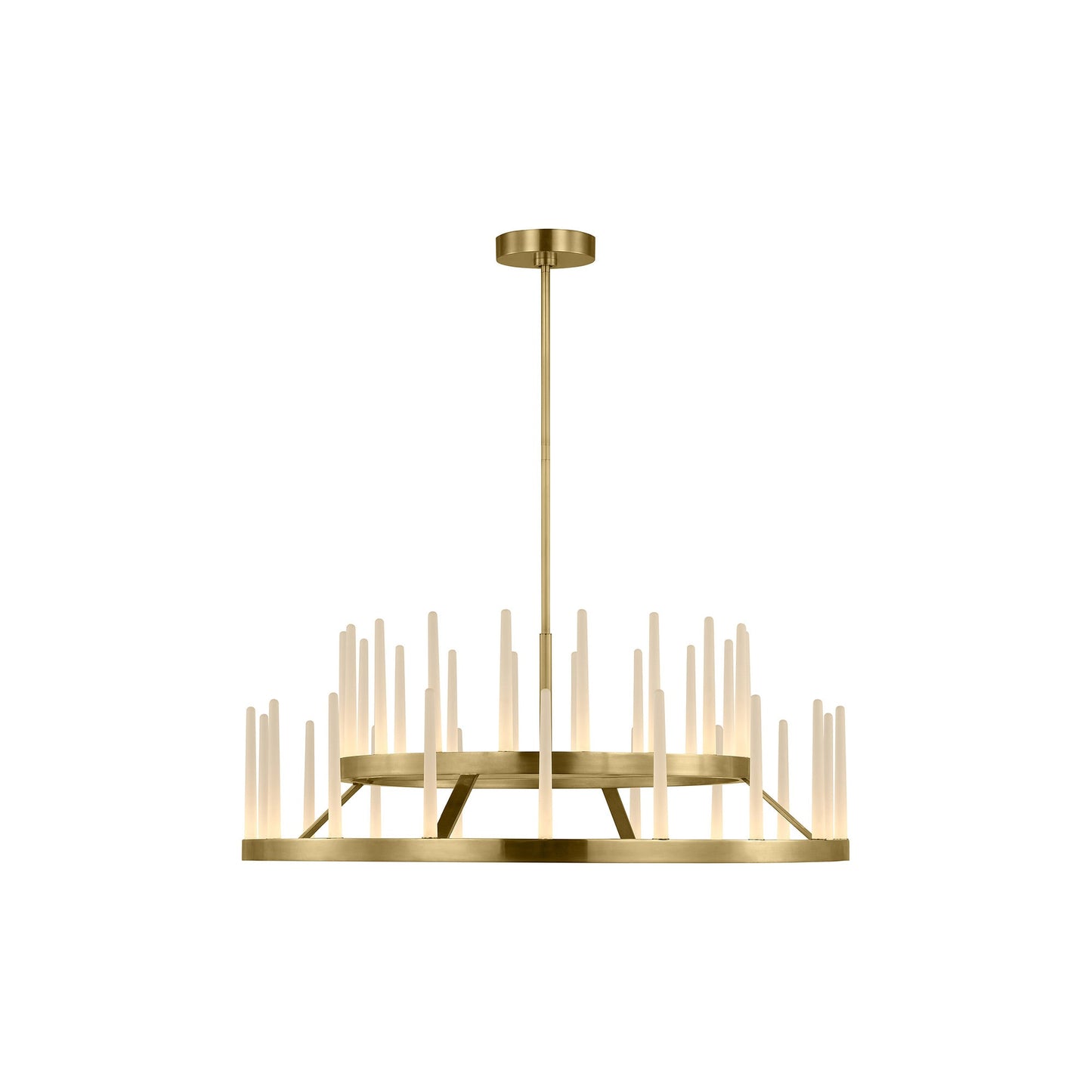 Sagrada Tiered LED Chandelier in Hand-Rubbed Antique Brass (36-Inch).