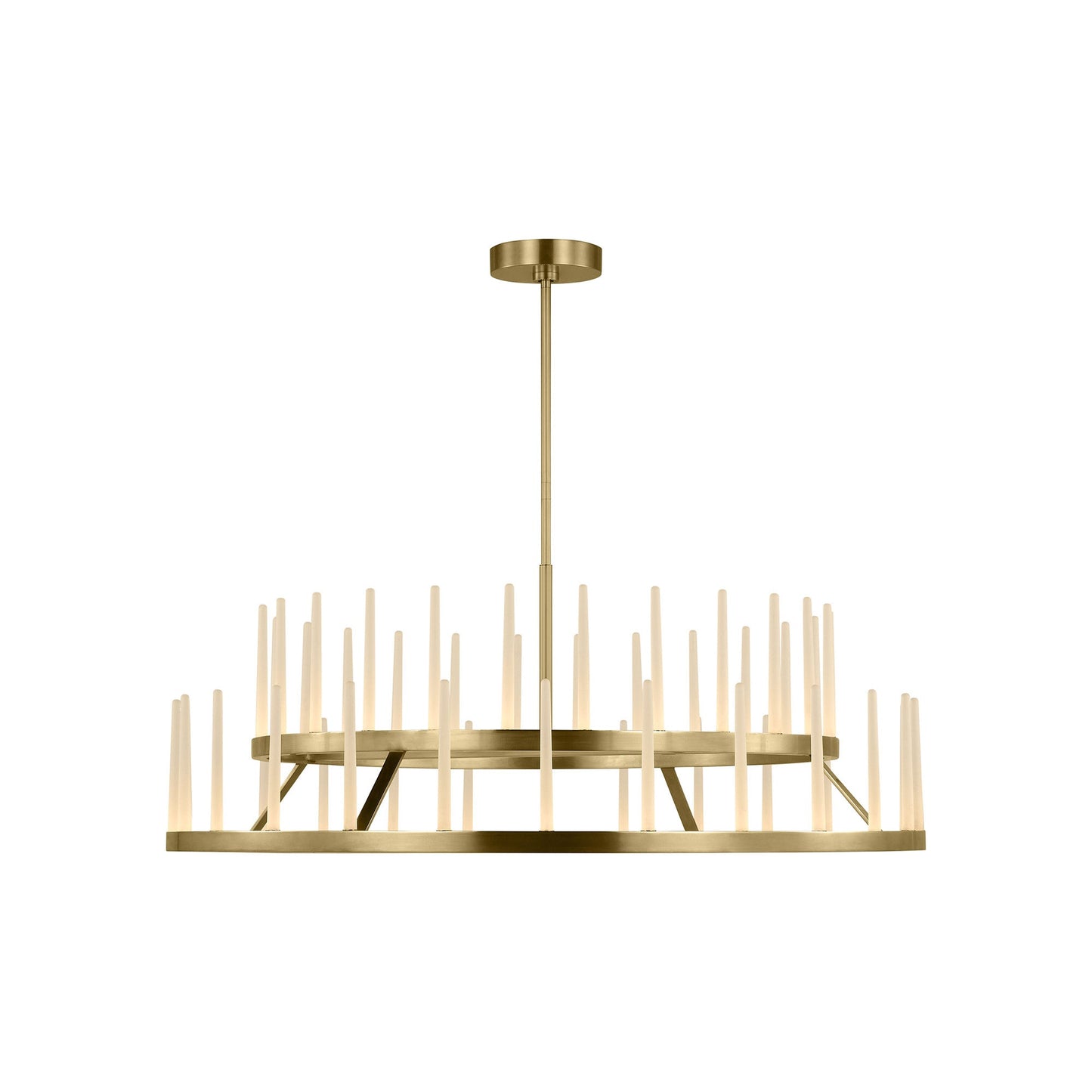 Sagrada Tiered LED Chandelier in Hand-Rubbed Antique Brass (49-Inch).