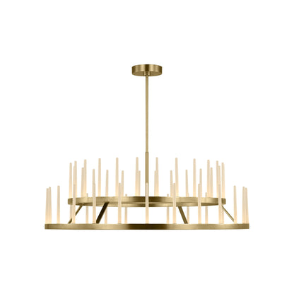 Sagrada Tiered LED Chandelier in Hand-Rubbed Antique Brass (49-Inch).
