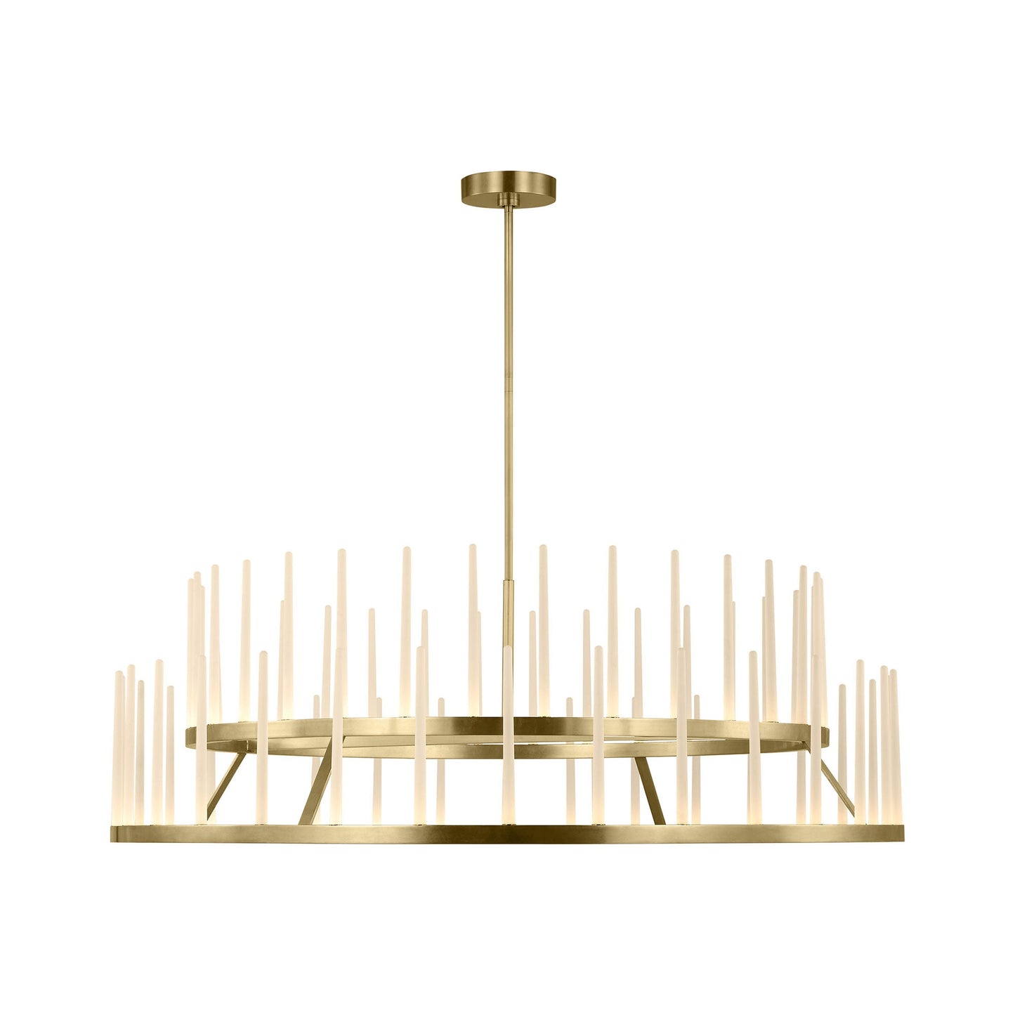 Sagrada Tiered LED Chandelier in Hand-Rubbed Antique Brass (60-Inch).