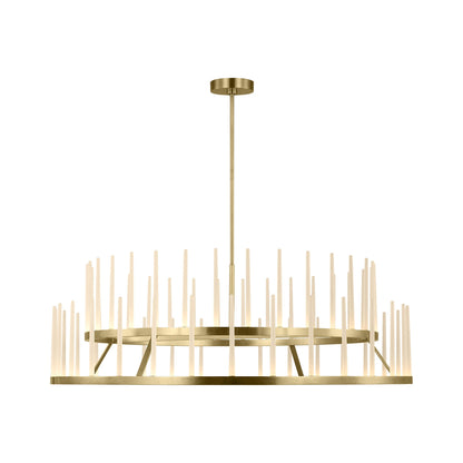 Sagrada Tiered LED Chandelier in Hand-Rubbed Antique Brass (60-Inch).