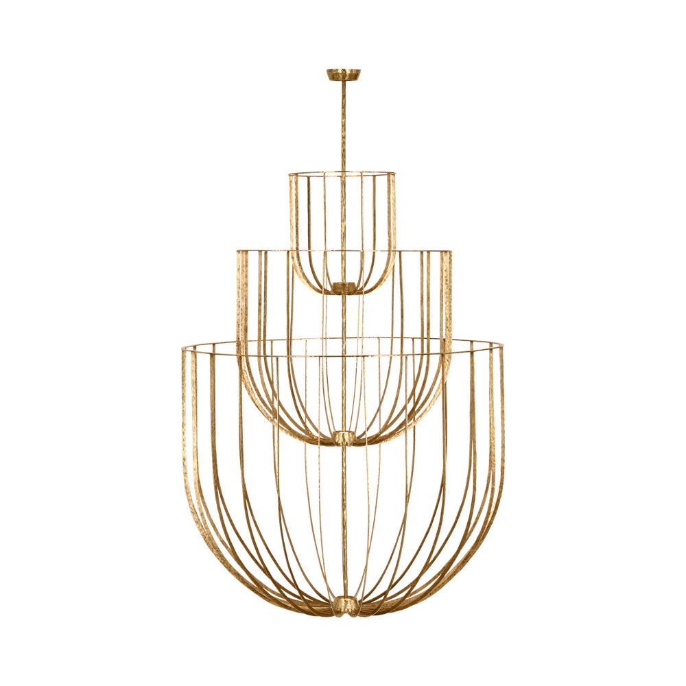 Sanchi LED Chandelier in Polished Antique Brass (Grande).