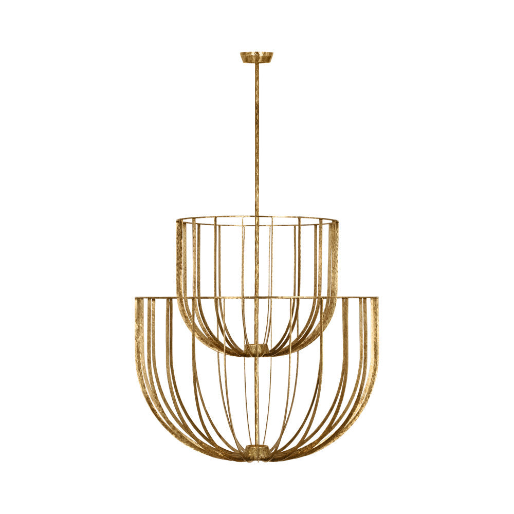 Sanchi LED Chandelier in Polished Antique Brass (Large).