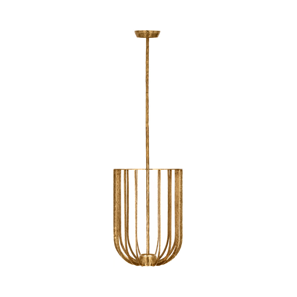 Sanchi LED Pendant Light in Polished Antique Brass.