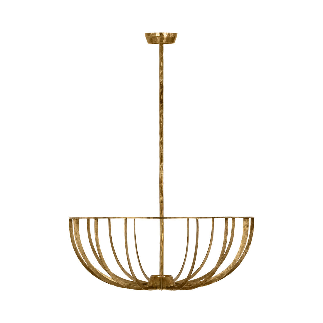 Sanchi LED Semi Flush Mount Ceiling Light in Polished Antique Brass.