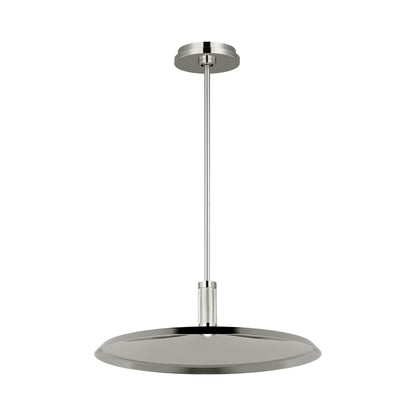 Saucer LED Pendant Light in Polished Nickel(Large/3000K-1800K Warm Dim).
