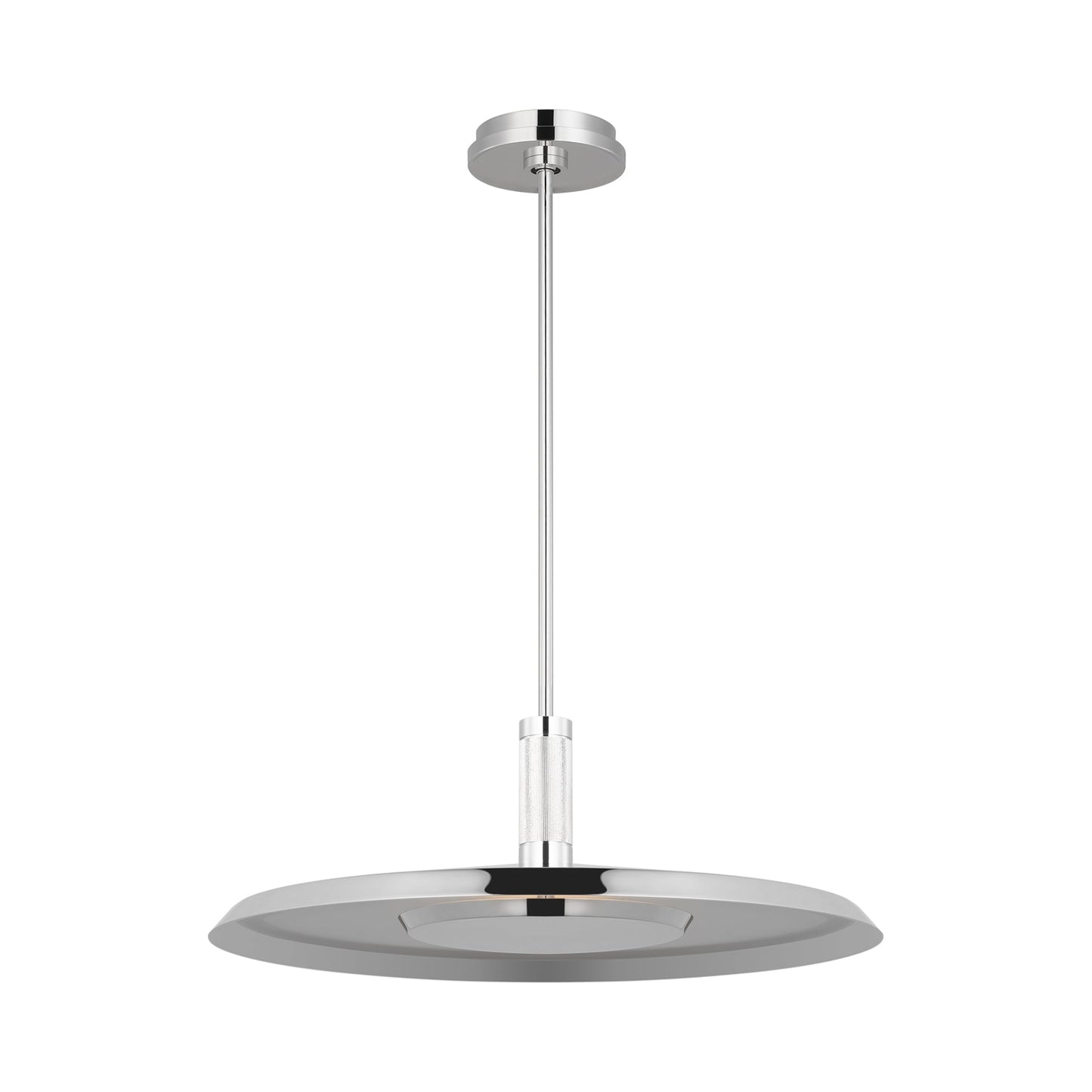 Saucer LED Pendant Light in Polished Nickel (Large/2700K).