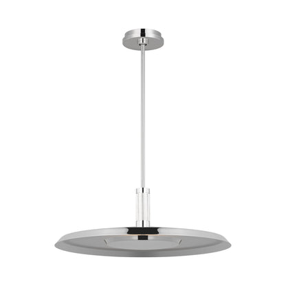 Saucer LED Pendant Light in Polished Nickel (Large/2700K).