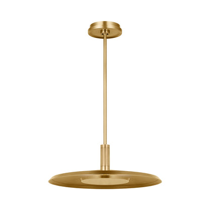 Saucer LED Pendant Light in Natural Brass (Large/2700K).