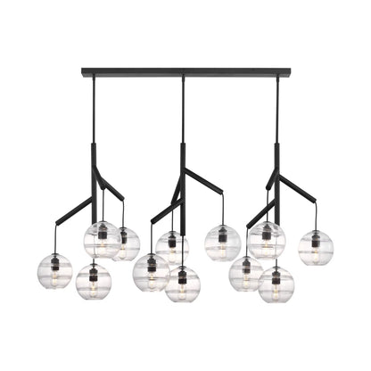 Sedona Double Chandelier in Nightshade Black/Clear (12-Light).