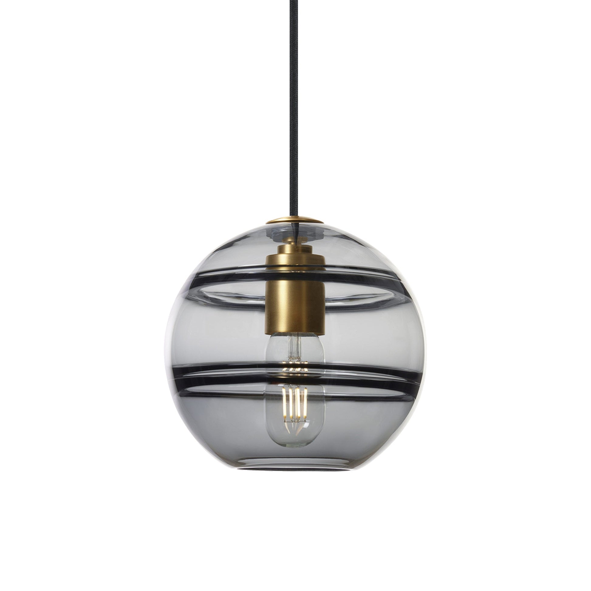 Sedona Pendant Light in Aged Brass / Transparent Smoke (Medium).