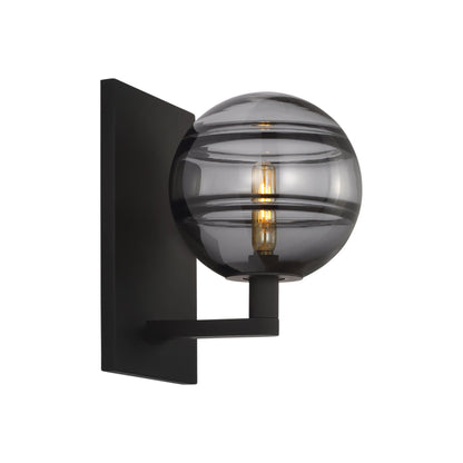 Sedona Wall Light in Nightshade Black (Transparent Smoke).