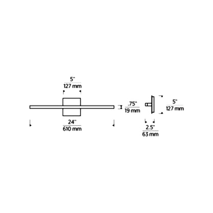 Serre LED Bath Vanity Light - line drawing.