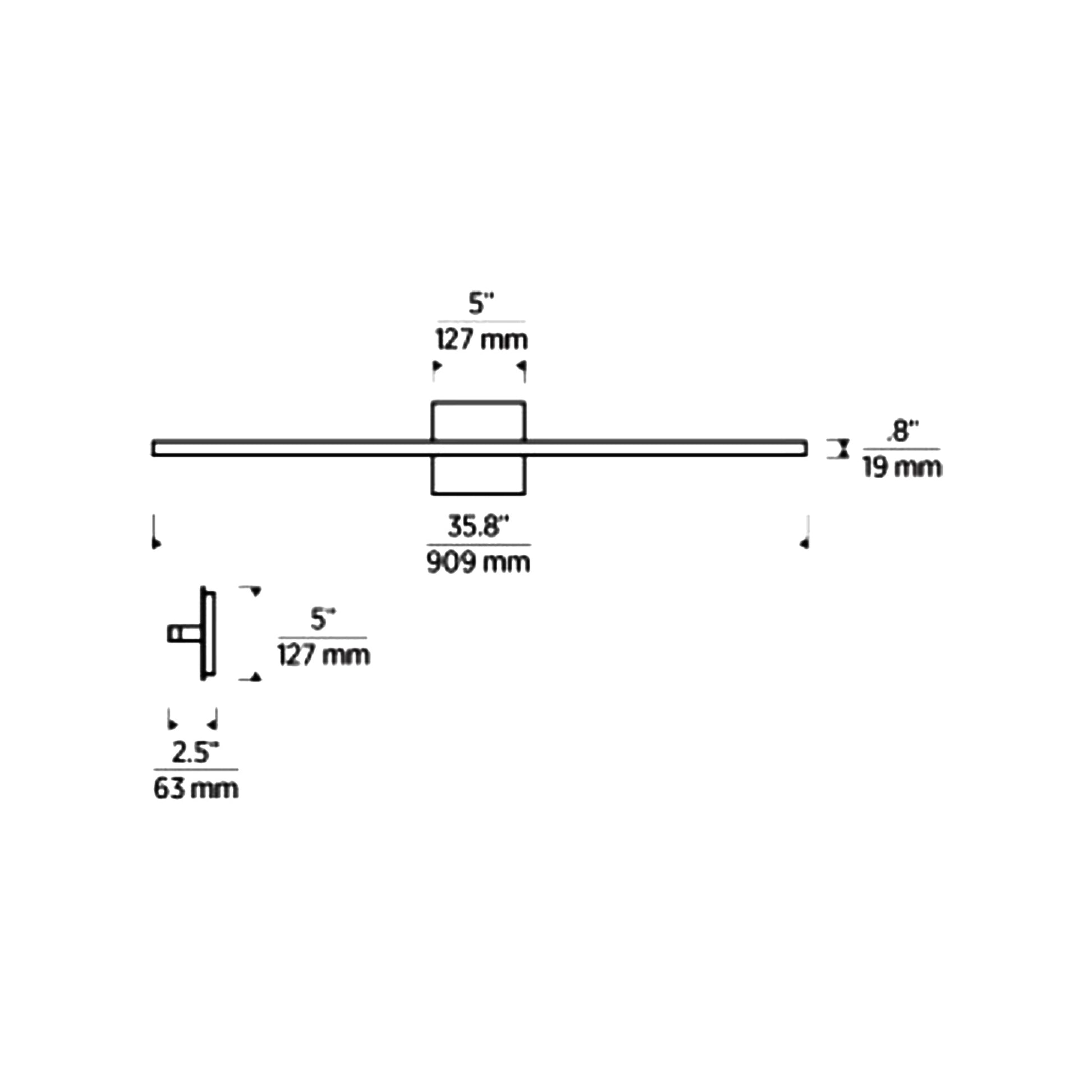 Serre LED Bath Vanity Light - line drawing.